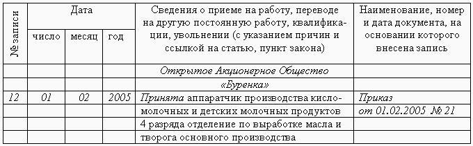 трудовая книжка 1995 года образец